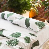 Tropical Leaves Linen Pillowcase (Pair)