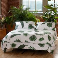 Huddleson Tropical Leaves Botanical Print Pure Linen Duvet Cover