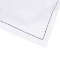 White Linen Placemat with Black Contrast Hemstitch