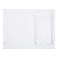 White Linen Hemstitched Placemat