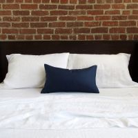 Navy Blue Linen Pillow