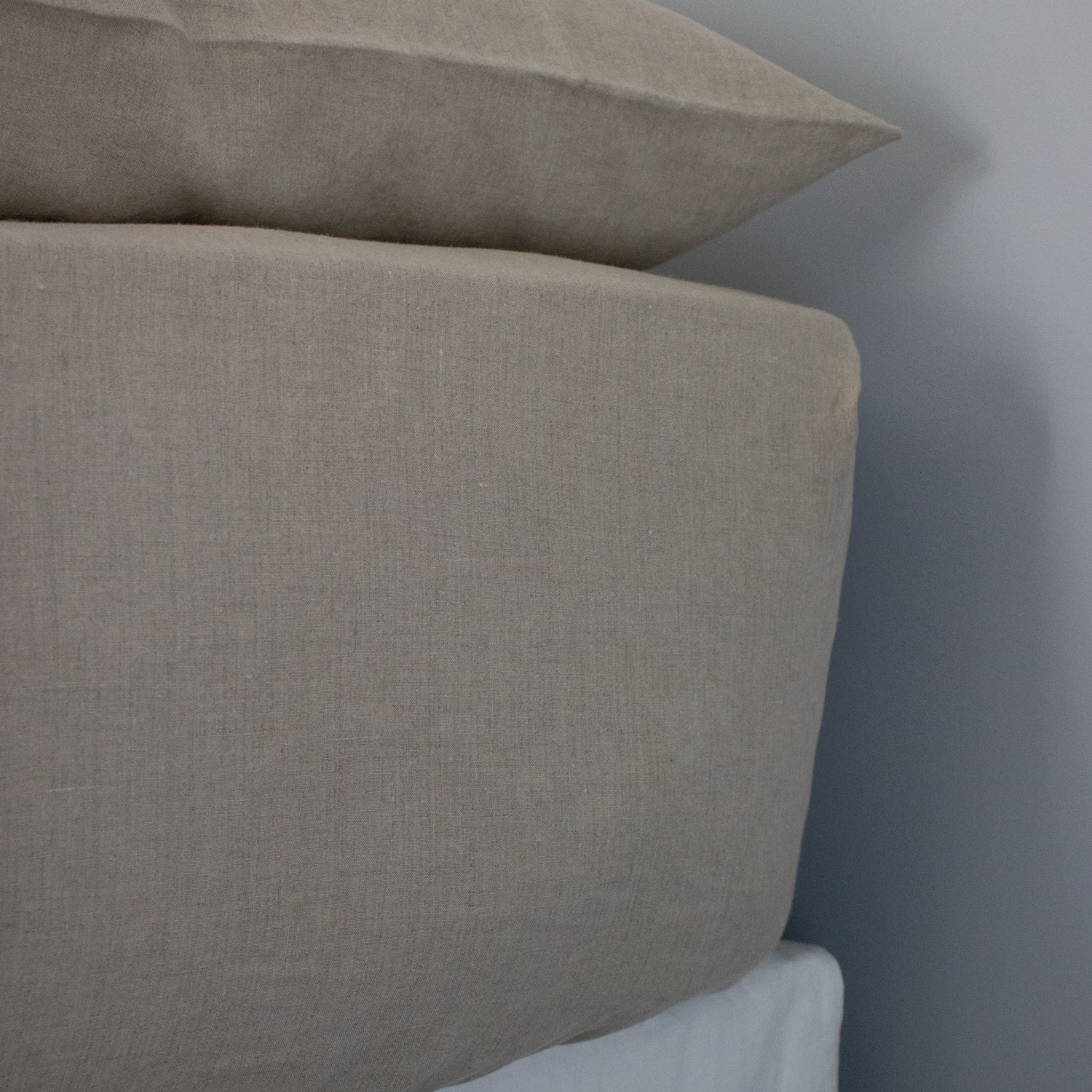 Dark Natural Linen Fitted Sheet