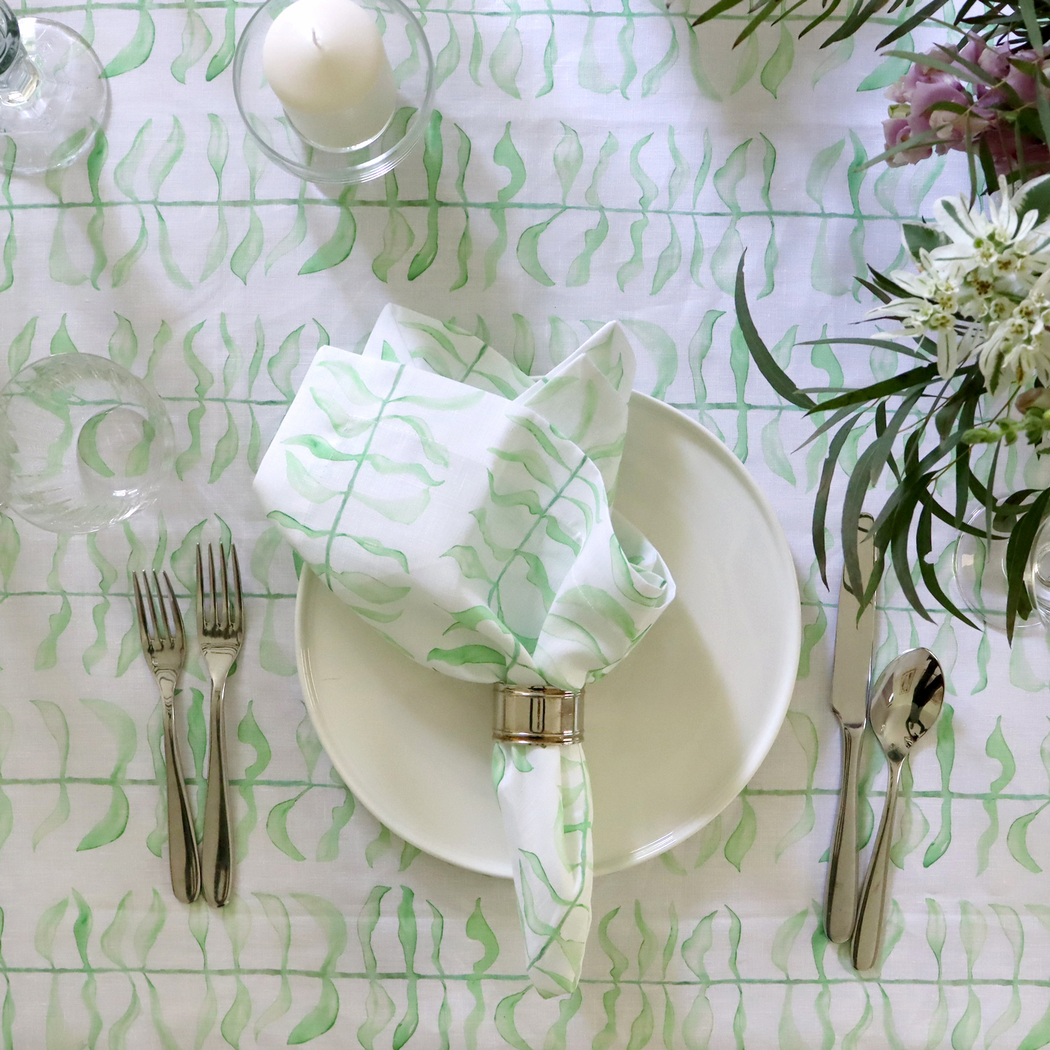 Leaf Green Linen Napkin 