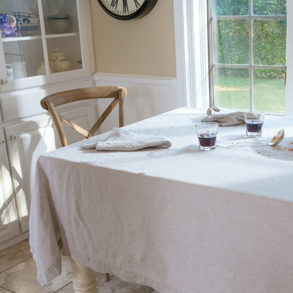 Natural Linen Square Tablecloth