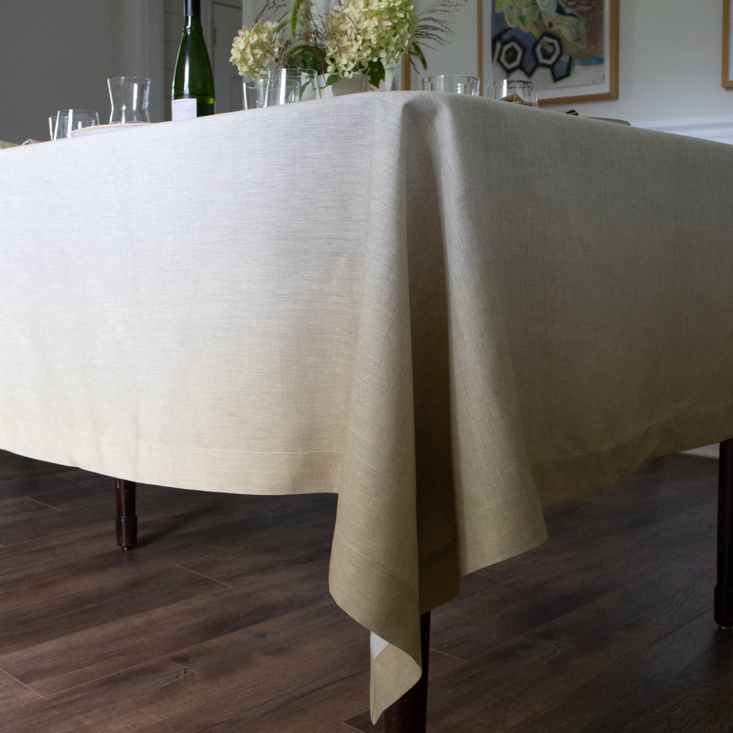 Ombre Gold Linen Tablecloth