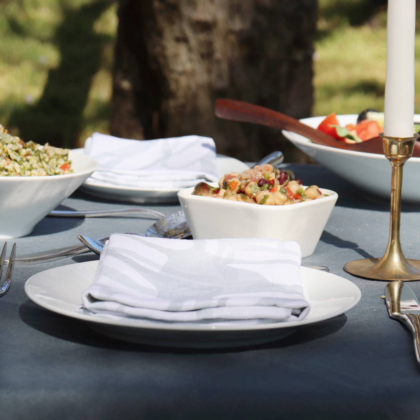 Petrol Green Round Linen Tablecloth