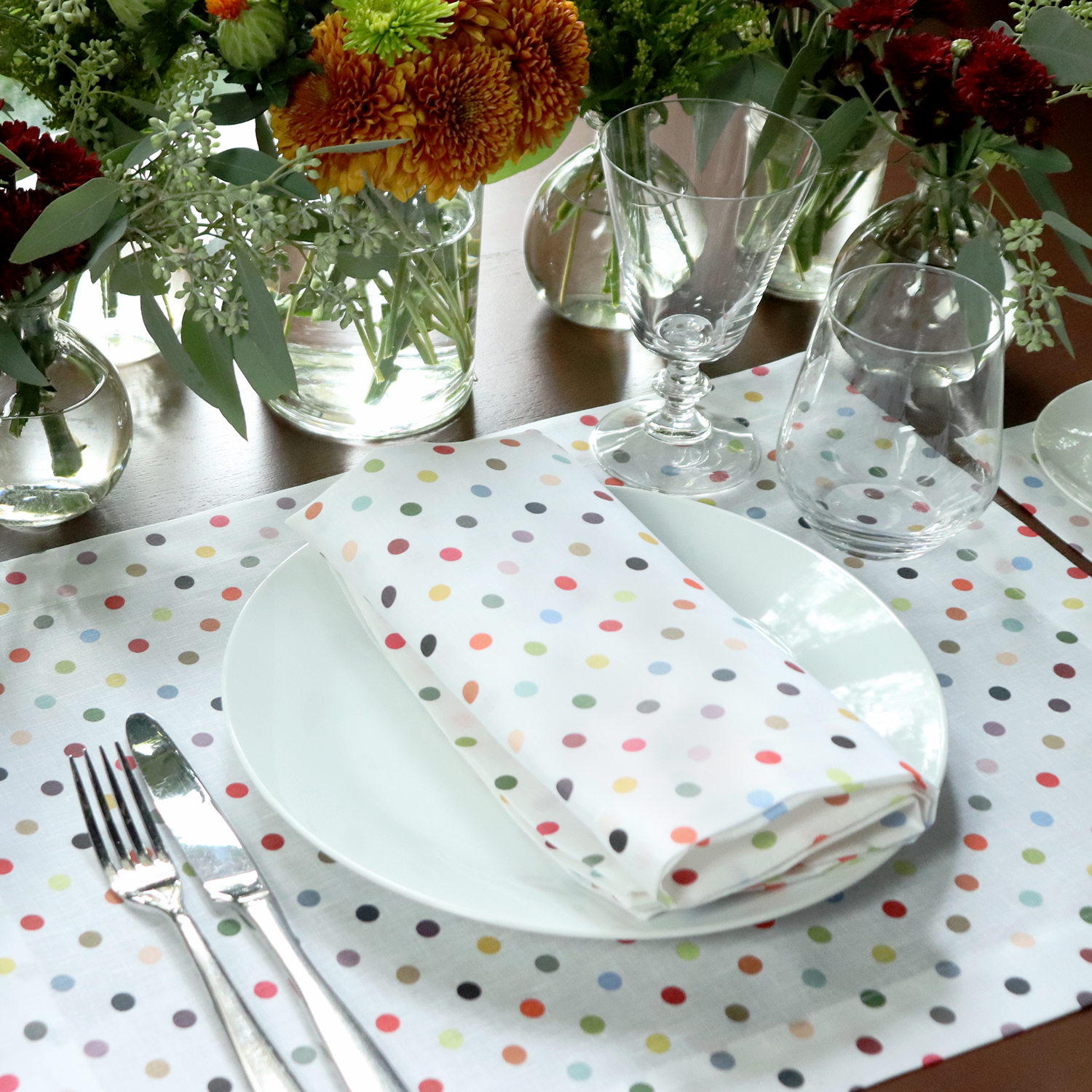 Piccadilly Polka Dot Linen Placemat