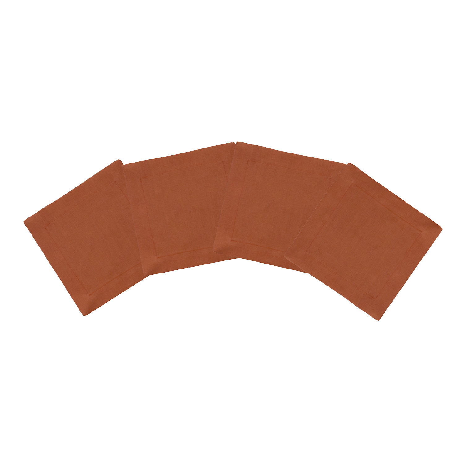 Sienna Orange Linen Cocktail Napkin