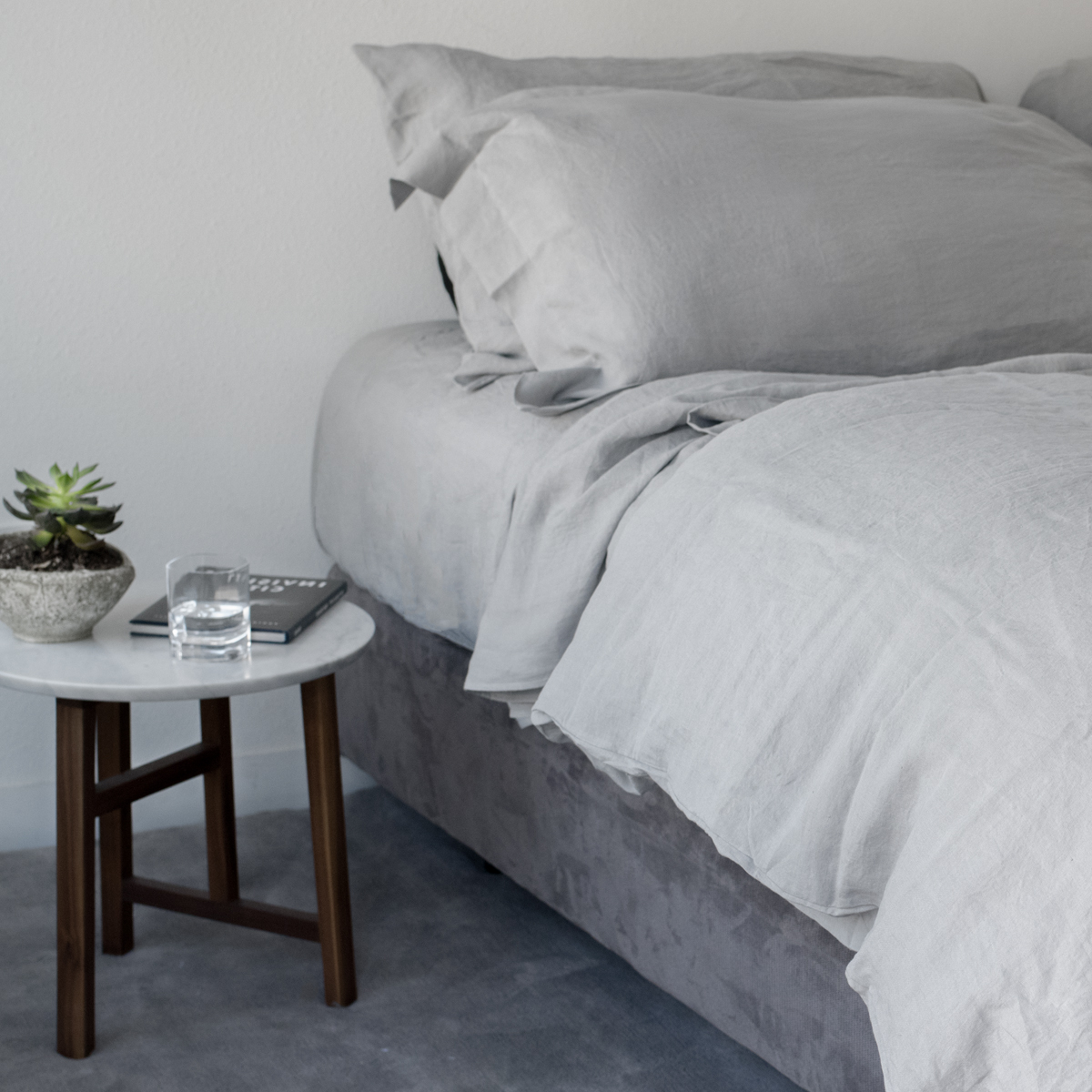 Silver Grey Linen Fitted Sheet