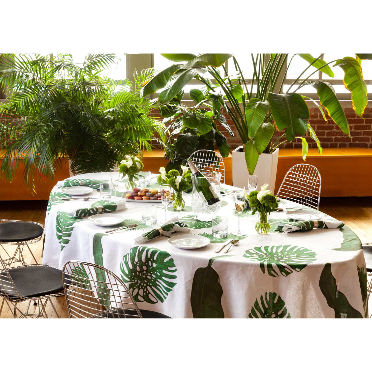 Tropical Leaves Rectangular Tablecloth