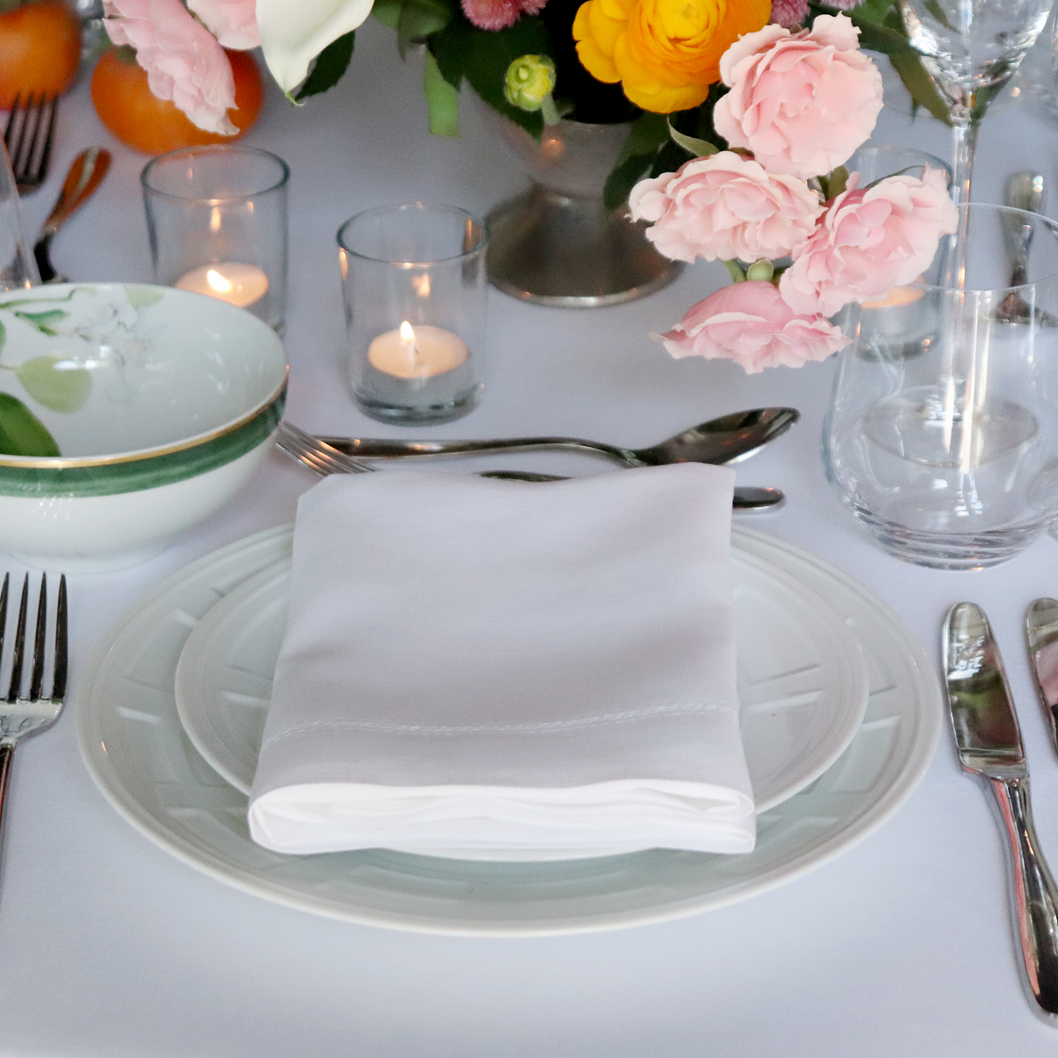 White Linen Hemstitched Napkin