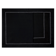 Hemstitched Black Placemats