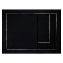 Black Hemstitched Linen Placemat -$28