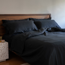 Black Linen Duvet Cover -$330