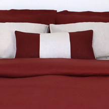 Burgundy Natural Piped Pillow -$80