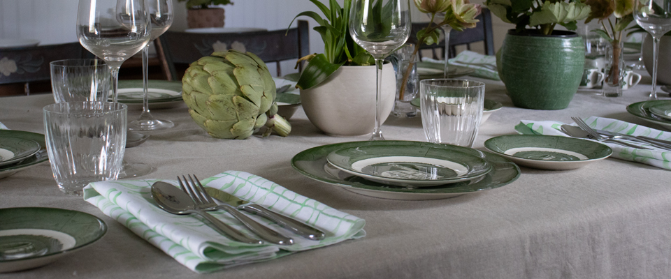 Dark Natural Linen Tablecloth 