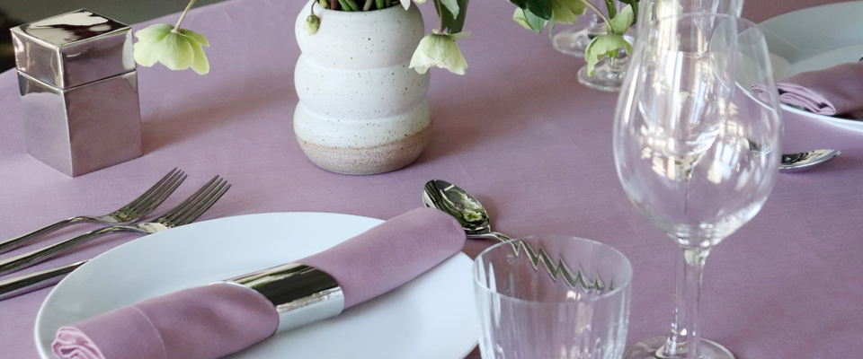 Lilac Tablecloth & Napkins Italian Linen