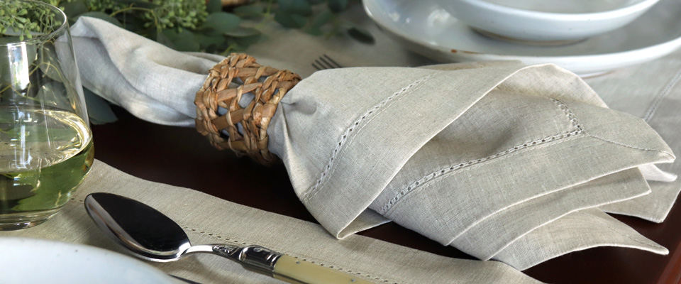 Natural Linen with Hemstitch 