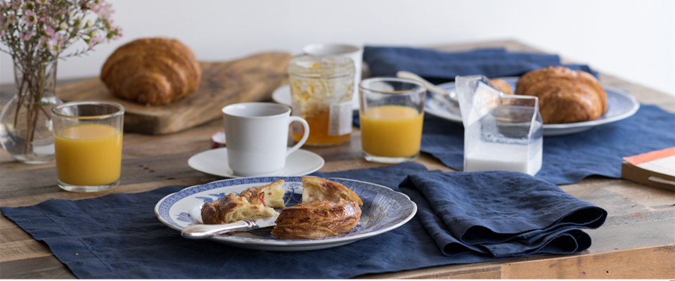 Navy Blue Linen Placemats & Napkins