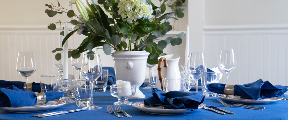 Royal Blue Spun Polyester Tablecloth & Napkins