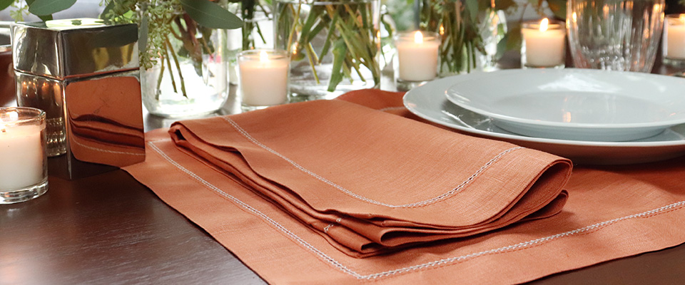 Sienna Linen Napkin & Placemat Ivory Hemstitch