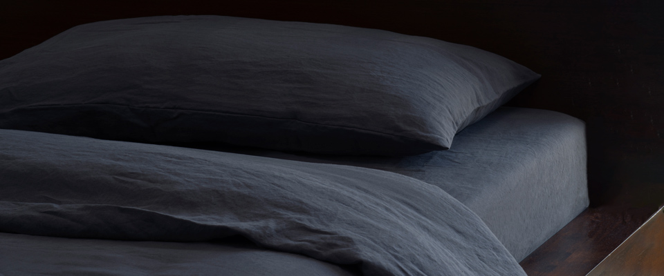 Charcoal Duvet Cover Italian Linen 