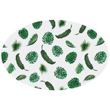 Palm Print Oval Tablecloth- $195