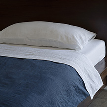 Navy Indigo Linen Duvet Cover- $370